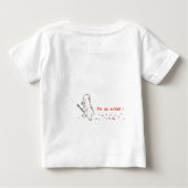 "Ik ben een kunstenaar!" Polar beer baby T-shirt (Achterkant)