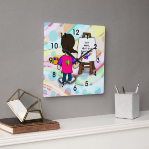 Ik ben een kunstenaar, wat is jouw superkracht? vierkante klok