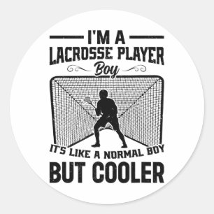 Ik ben een Lacrosse Player Boy Het is als een norm Ronde Sticker