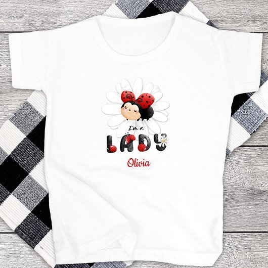 Ik ben een Lady Little Girl T-Shirt Cute Ladybug