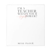 IK BEN EEN LEERER, WAT IS JE SUPER POWER? NOTITIEBLOK (Voorkant)