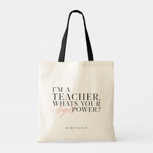 IK BEN EEN LEERER, WAT IS JE SUPER POWER? TOTE BAG (Achterkant)