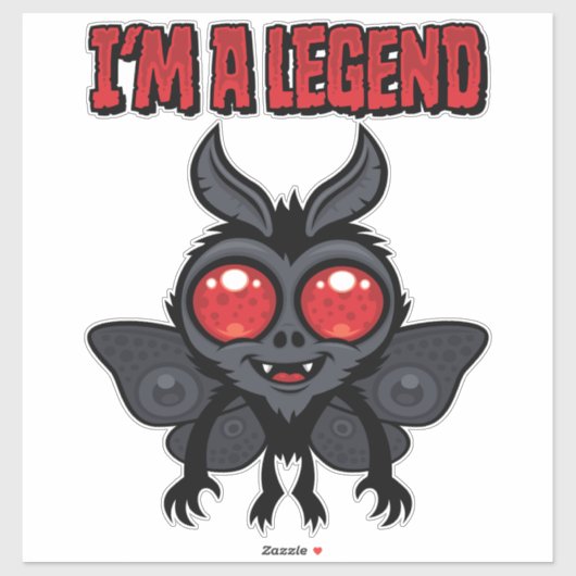 Ik ben een legende - Griezelfijne Mothman Sticker (Vel)