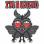 Ik ben een legende - Griezelfijne Mothman Sticker (Voorkant)