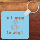 Ik ben een lemmet en hou ervan om tekst in bruin t sleutelhanger (Achterkant)