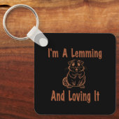 Ik ben een lemmet en hou ervan om tekst in bruin t sleutelhanger (Voorkant)