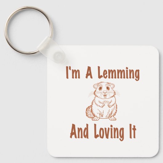 Ik ben een lemmet en hou ervan om tekst in bruin t sleutelhanger (Voorkant)