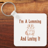 Ik ben een lemmet en hou ervan om tekst in bruin t sleutelhanger (Voorkant)