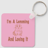 Ik ben een lemmet en hou ervan om tekst in bruin t sleutelhanger (Achterkant)