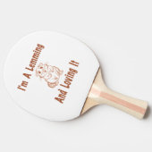 Ik ben een lemmet en hou ervan om tekst in bruin t tafeltennisbatje (Zijkant)