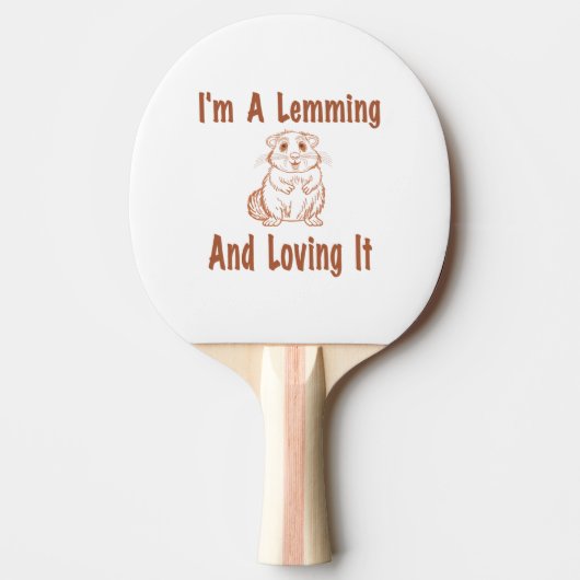 Ik ben een lemmet en hou ervan om tekst in bruin t tafeltennisbatje (Voorkant)