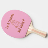 Ik ben een lemmet en hou ervan om tekst in bruin t tafeltennisbatje (Zijkant)