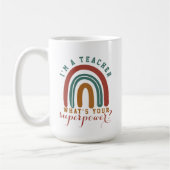 Ik ben een leraar Wat is je Superpower Rainbow Gif Koffiemok (Links)