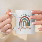 Ik ben een leraar Wat is je Superpower Rainbow Gif Koffiemok