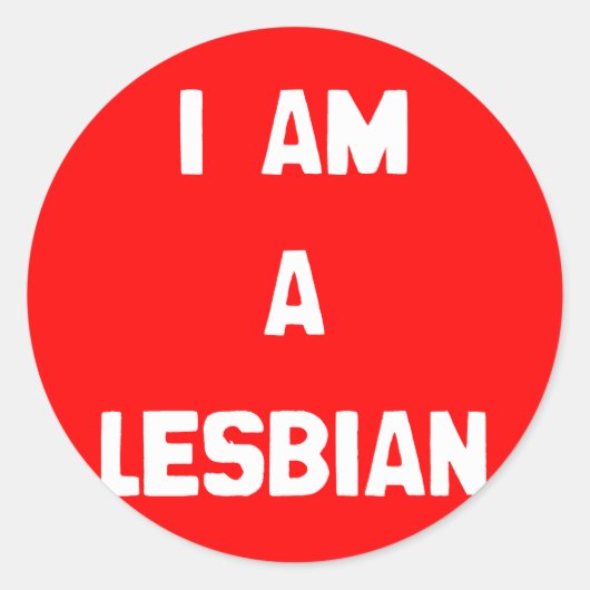IK BEN EEN LESBIAN RONDE STICKER (Voorkant)
