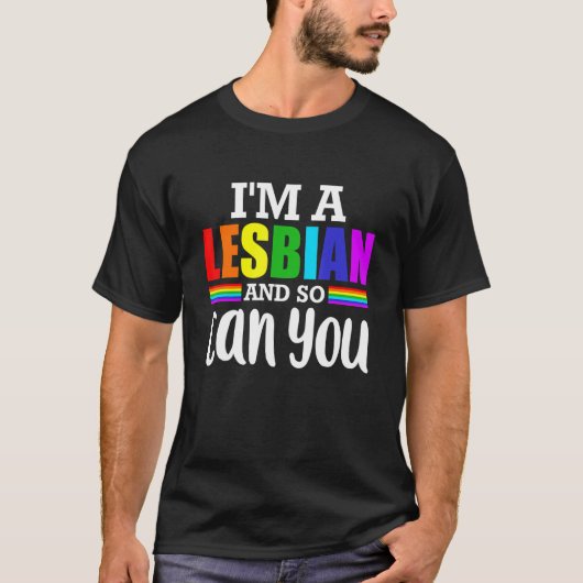 Ik ben een lesbiennes en kan je LGBT Apparel ook. T-shirt (Voorkant)