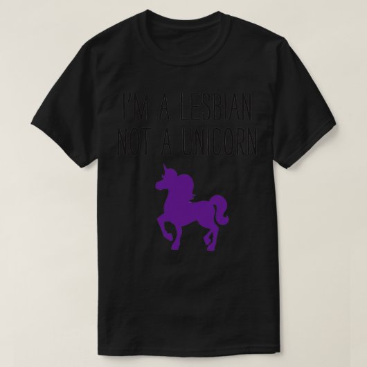 Ik ben een lesbische niet een Unicorn T-shirt (Design voorkant)