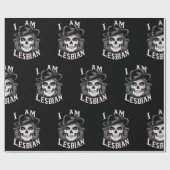 Ik ben een lesbische schedel cadeaupapier (Vlak)