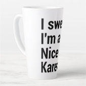 Ik ben een leuke rare karen meme latte mok (Linkerhoek)