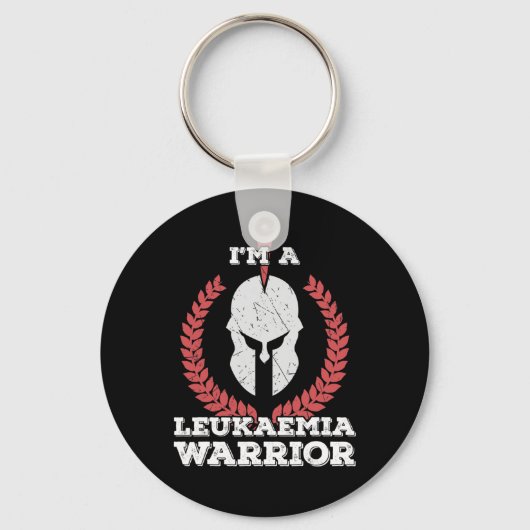 Ik ben een Leukemia Warrior Leukemia Awareness Sleutelhanger (Voorkant)