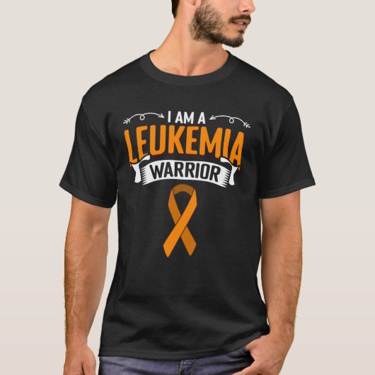 Ik ben een leukemie-aanhanger of Oranje lintbewust T-shirt (Voorkant)
