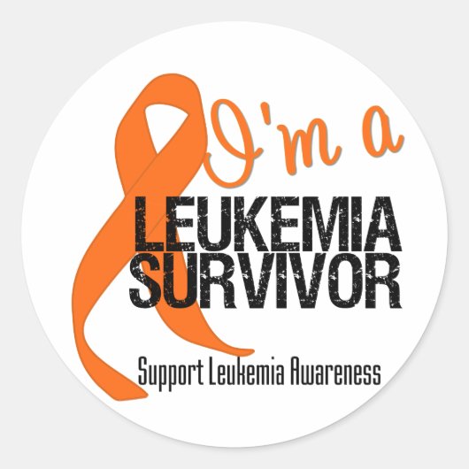 Ik ben een Leukemie Survivor Ronde Sticker (Voorkant)