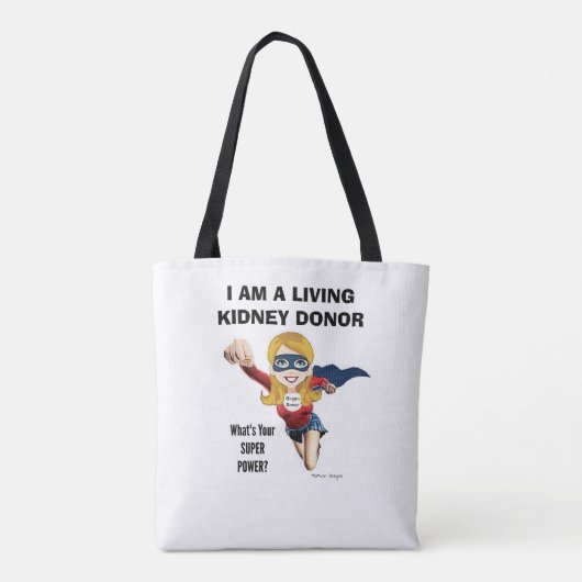 IK BEN EEN LEVENDE KIDNEY DONOR-CANVAS TAS (Achterkant)