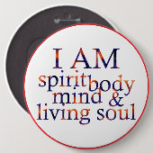 Ik ben een levende ziel Ik Eng I Ronde Button 6,0 Cm (Voorkant /achterkant)