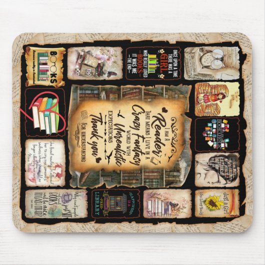 Ik ben een lezer, Boek Lover Blanket, Muismat (Voorkant)