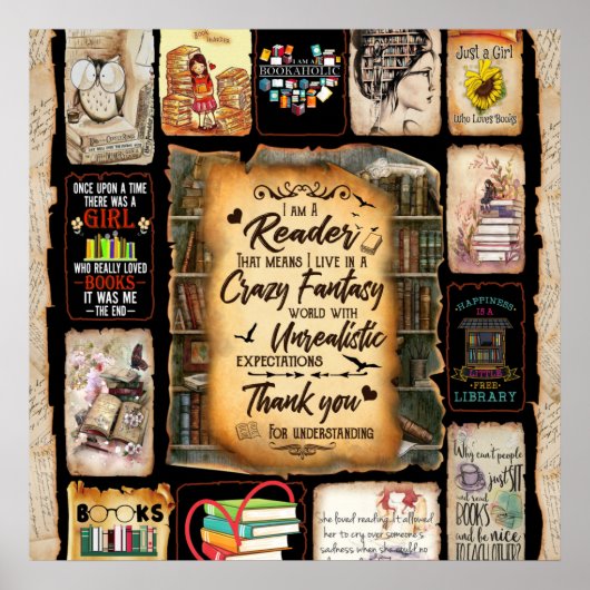 Ik ben een lezer, Boek Lover Blanket, Poster (Voorkant)