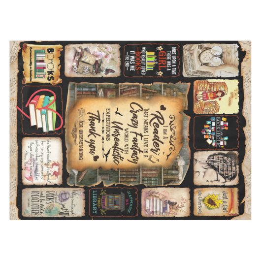 Ik ben een lezer, Boek Lover Blanket, Tafelkleed (Voorkant (Horizontaal))