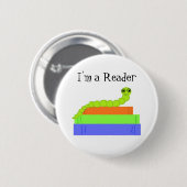 Ik ben een lezer, boekenwurm ronde button 5,7 cm (Voorkant /achterkant)