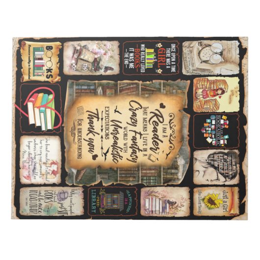 Ik ben een lezer die betekent dat ik in een gekke  notitieblok (Voorkant)