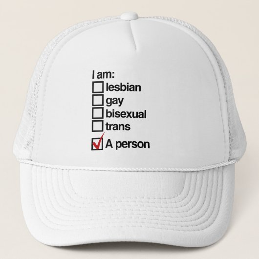 Ik ben een LGBT persoon Trucker Pet (Voorkant)