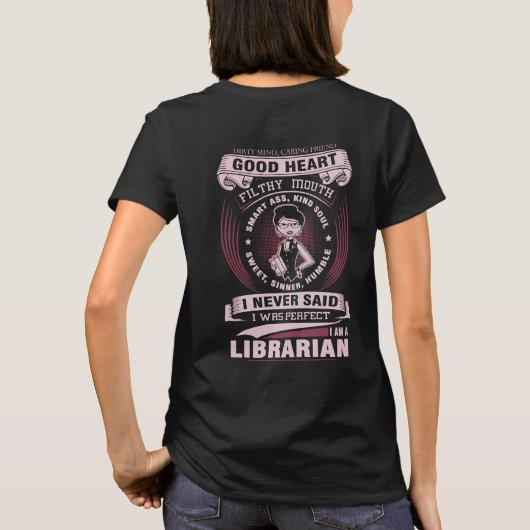 Ik ben een Librarian grappig T-shirt (Achterkant)