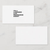 IK BEN EEN LICENTIEVERZEKERINGSAGENENT VOOR LEVENS VISITEKAARTJE (Voorkant / Achterkant)