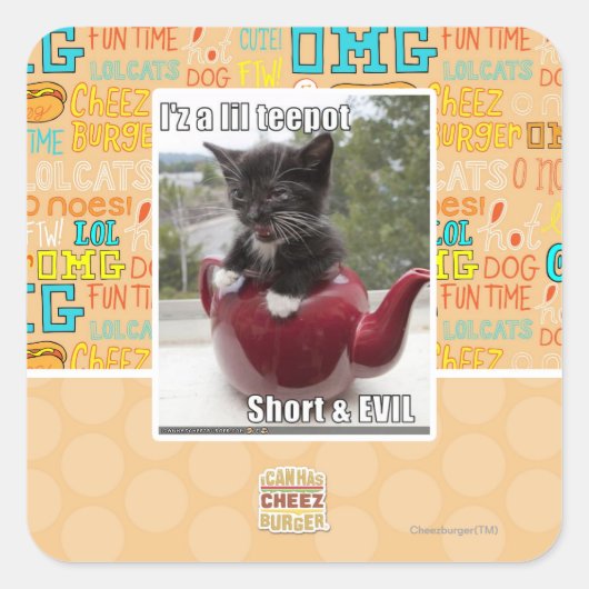 Ik ben een lil repot vierkante sticker (Voorkant)