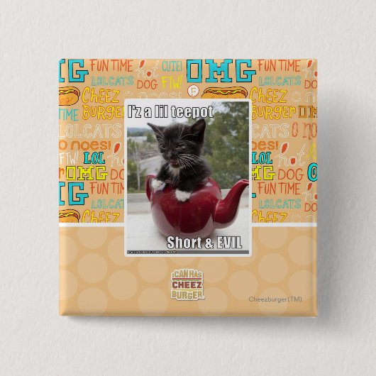 Ik ben een lil teepot vierkante button 5,1 cm (Voorkant)