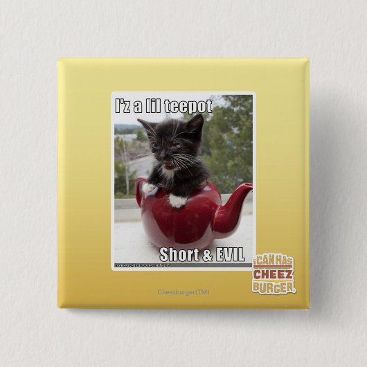 Ik ben een lil teepot vierkante button 5,1 cm (Voorkant)