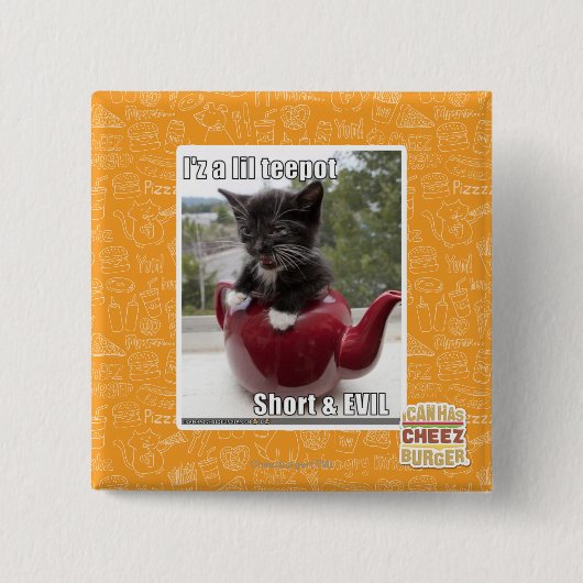 Ik ben een lil teepot vierkante button 5,1 cm (Voorkant)