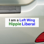 Ik ben een linkse Wing Hippie Liberal Bumpersticke Bumpersticker (Op auto)