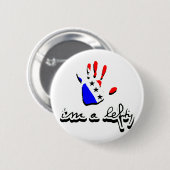 Ik ben een linkshandig. ronde button 5,7 cm (Voorkant /achterkant)