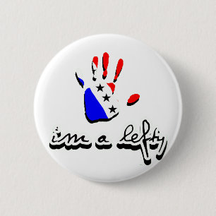 Ik ben een linkshandig. ronde button 5,7 cm