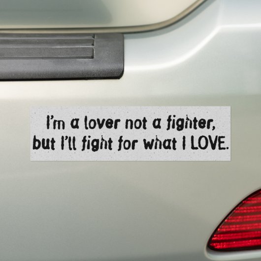 Ik ben een Lover geen vechter.. Bumpersticker (Op auto)