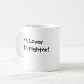 Ik ben een Lover, geen vechter. Koffiemok (Voorkant links)