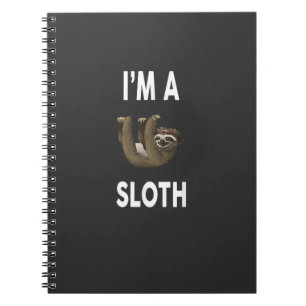 Ik ben een luiaard T-shirt Grappig luiaard T-shirt Notitieboek