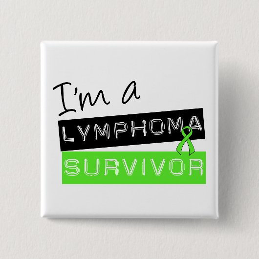 Ik ben een Lymfoom Survivor Vierkante Button 5,1 Cm (Voorkant)