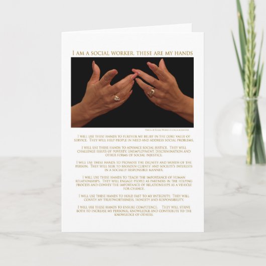 Ik ben een maatschappelijk werker, dit zijn mijn h kaart (Voorkant)