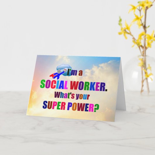 "Ik ben een maatschappelijk werker" populair ontwe Kaart (Gele Bloem)