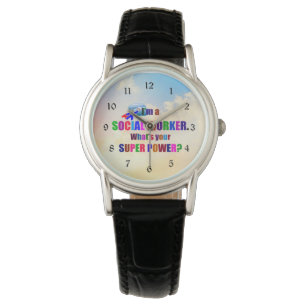 "Ik ben een maatschappelijk werker" superheld Horloge